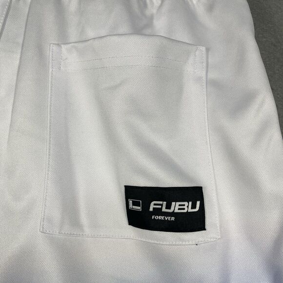 FUBU x Forever 21 Shorts Men Medium Blue White Colorblock Embroidered Logo - Picture 7 of 10